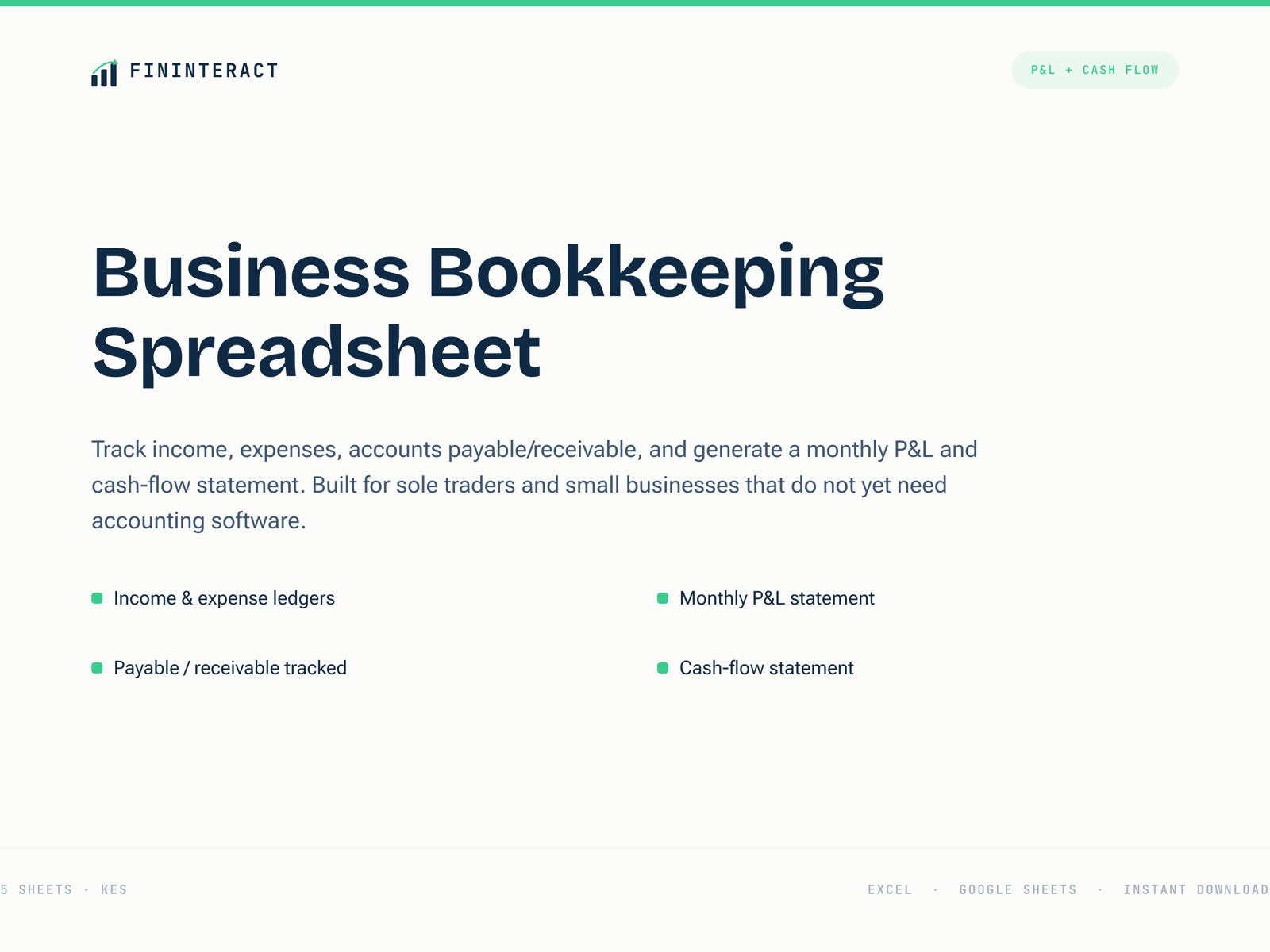 Business Bookkeeping Spreadsheet thumbnail 2