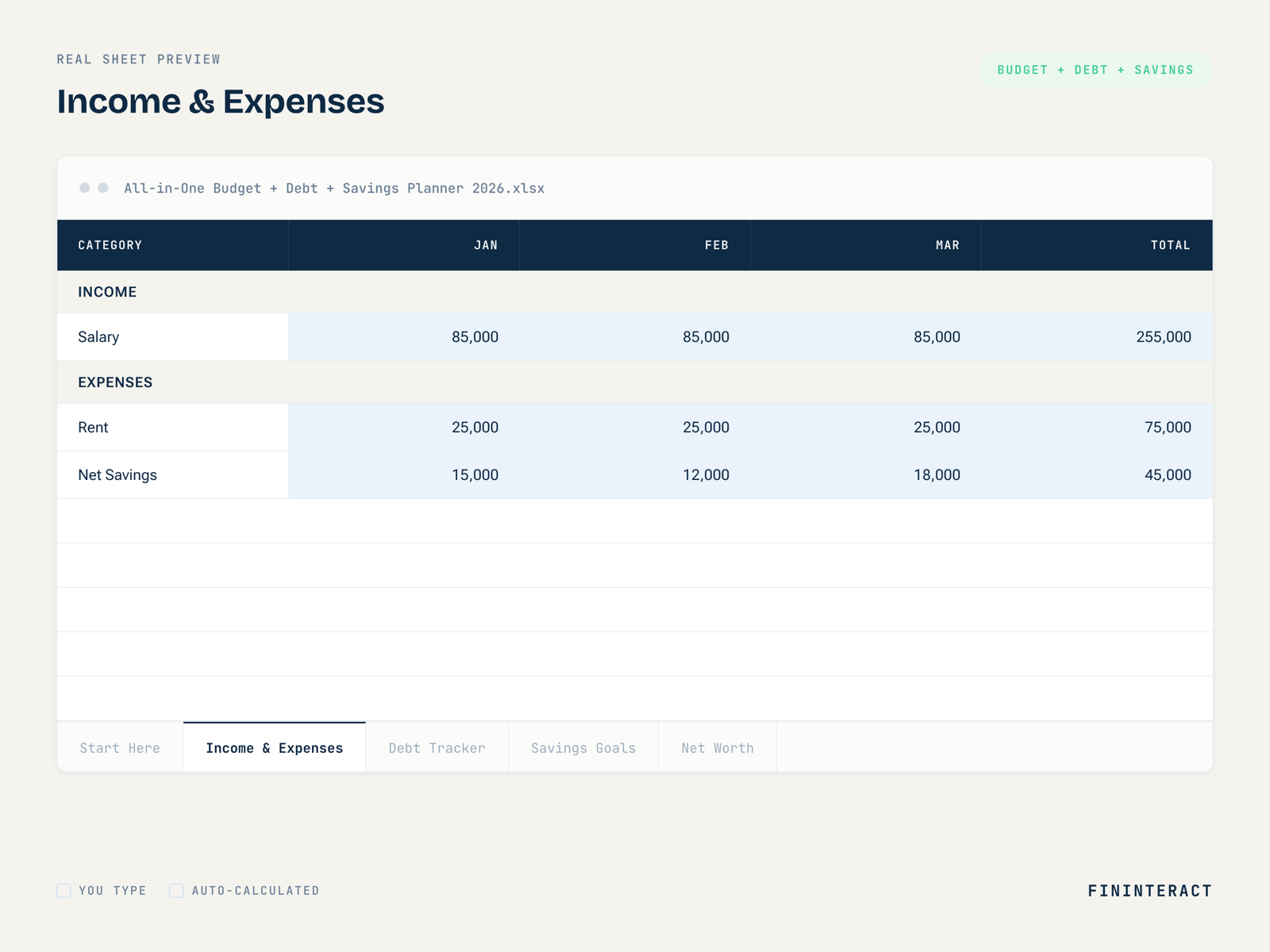 All-in-One Budget + Debt + Savings Planner 2026 thumbnail 3