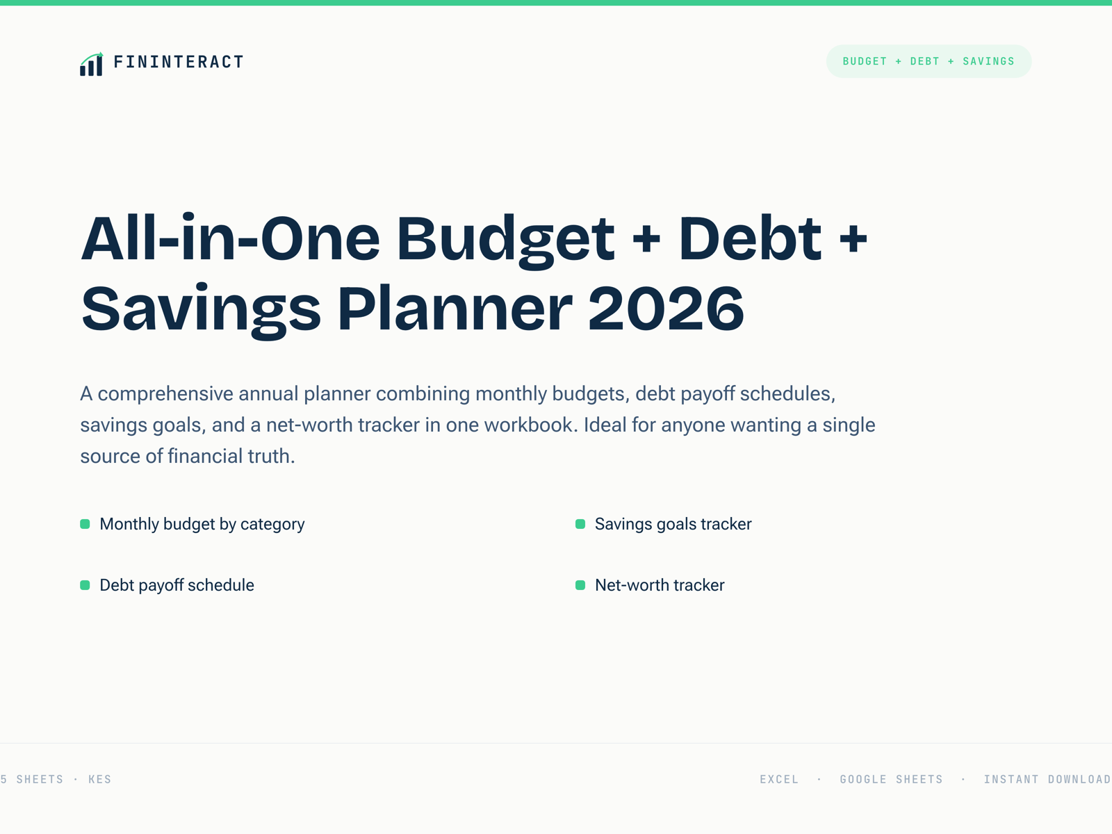All-in-One Budget + Debt + Savings Planner 2026 thumbnail 2