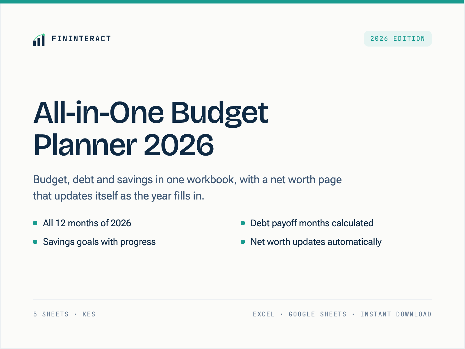 2026 All-in-One Budget Planner – Debt Tracker Included thumbnail 2