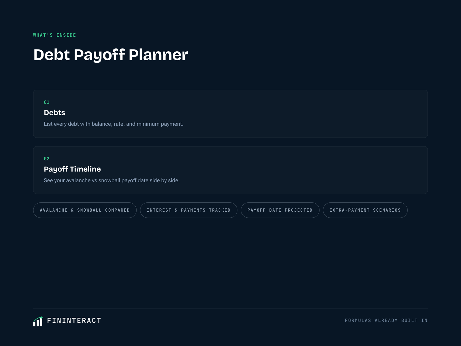 Debt Payoff Planner spreadsheet preview