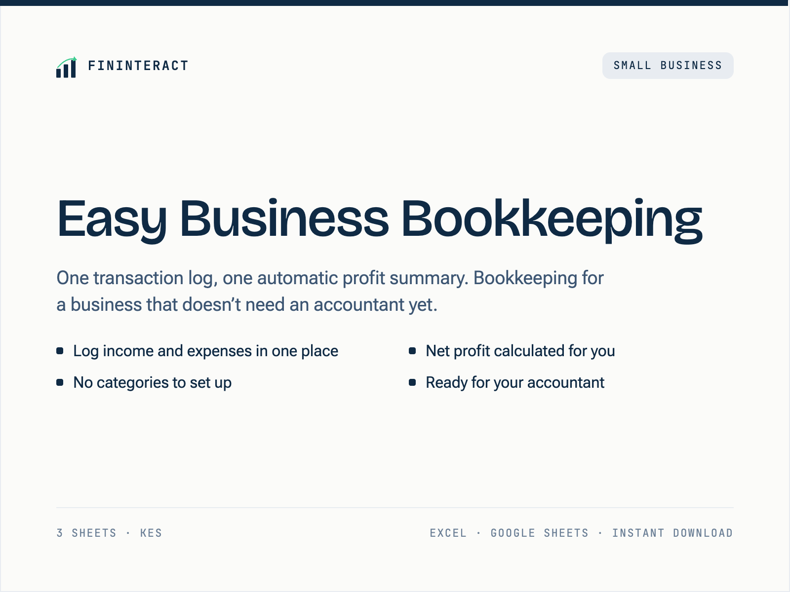 Easy Business Bookkeeping Spreadsheet thumbnail 2