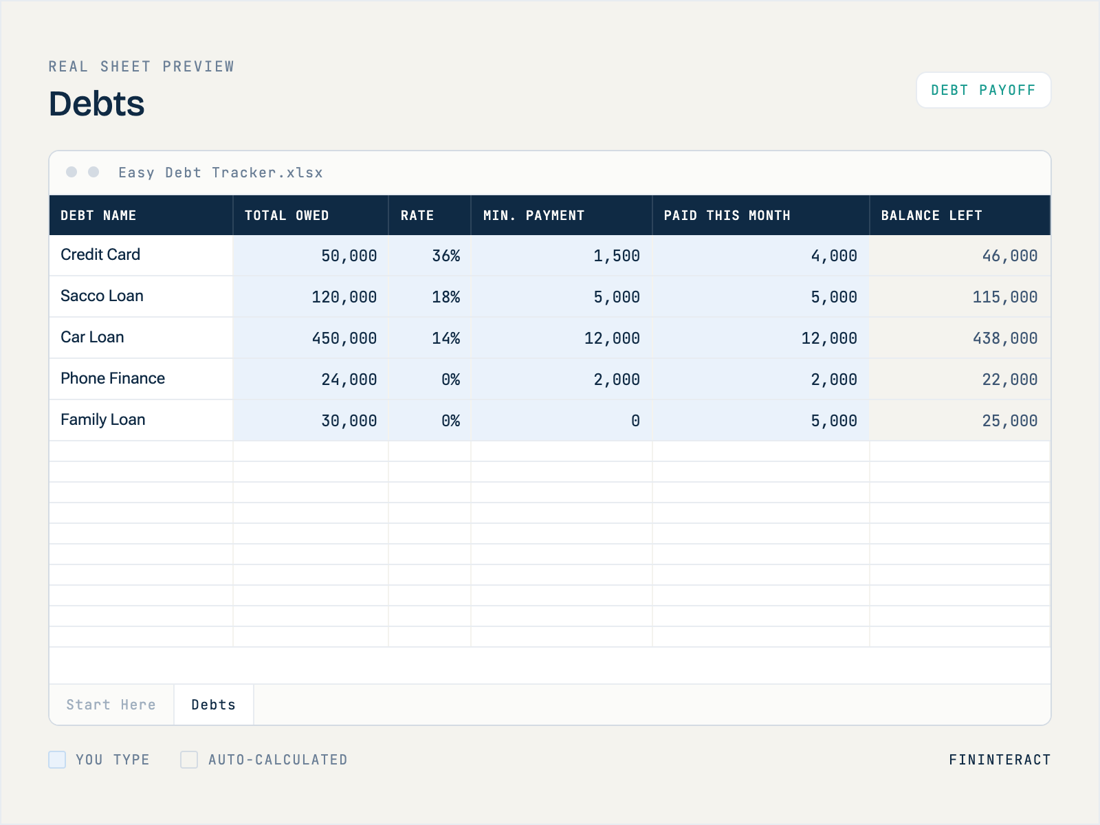 Easy Debt Tracker Spreadsheet thumbnail 3