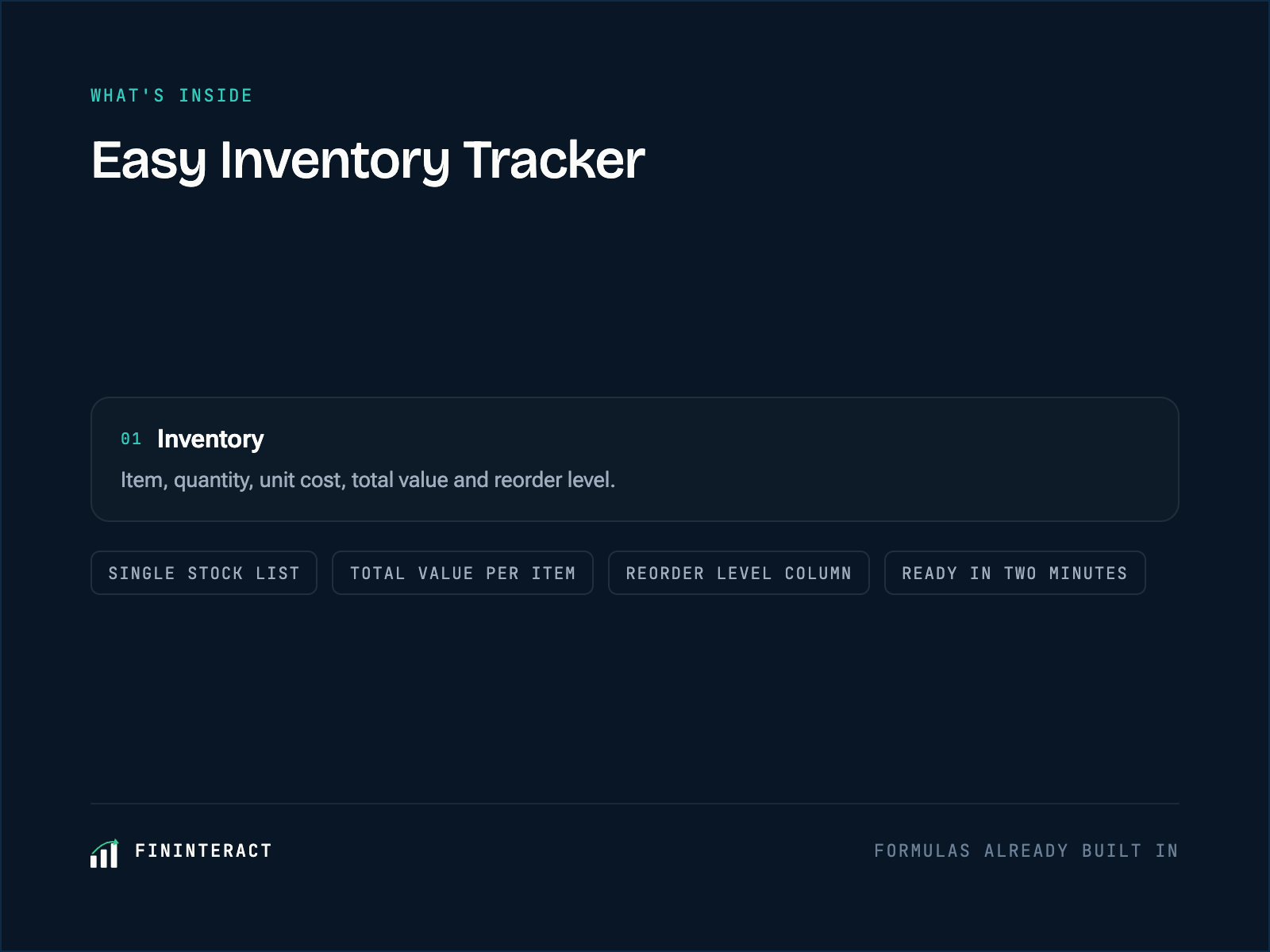 Easy Inventory Tracker Spreadsheet preview 1 of 3