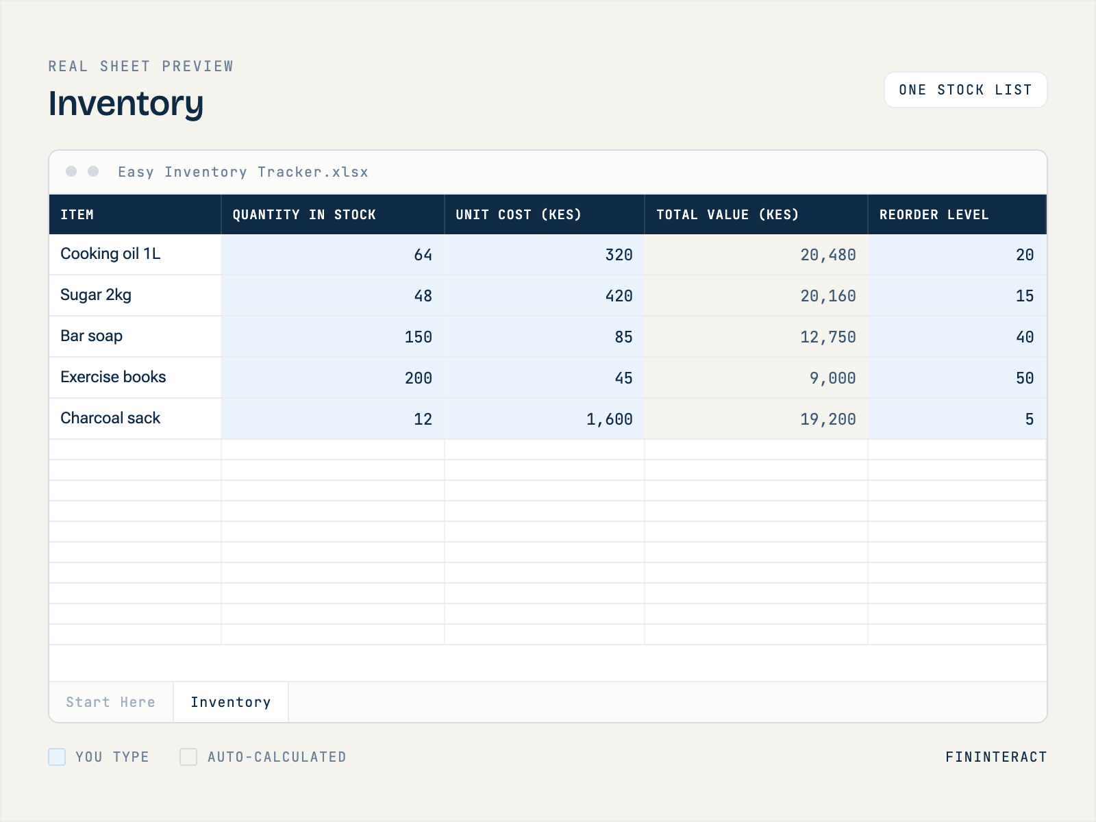 Easy Inventory Tracker Spreadsheet thumbnail 3