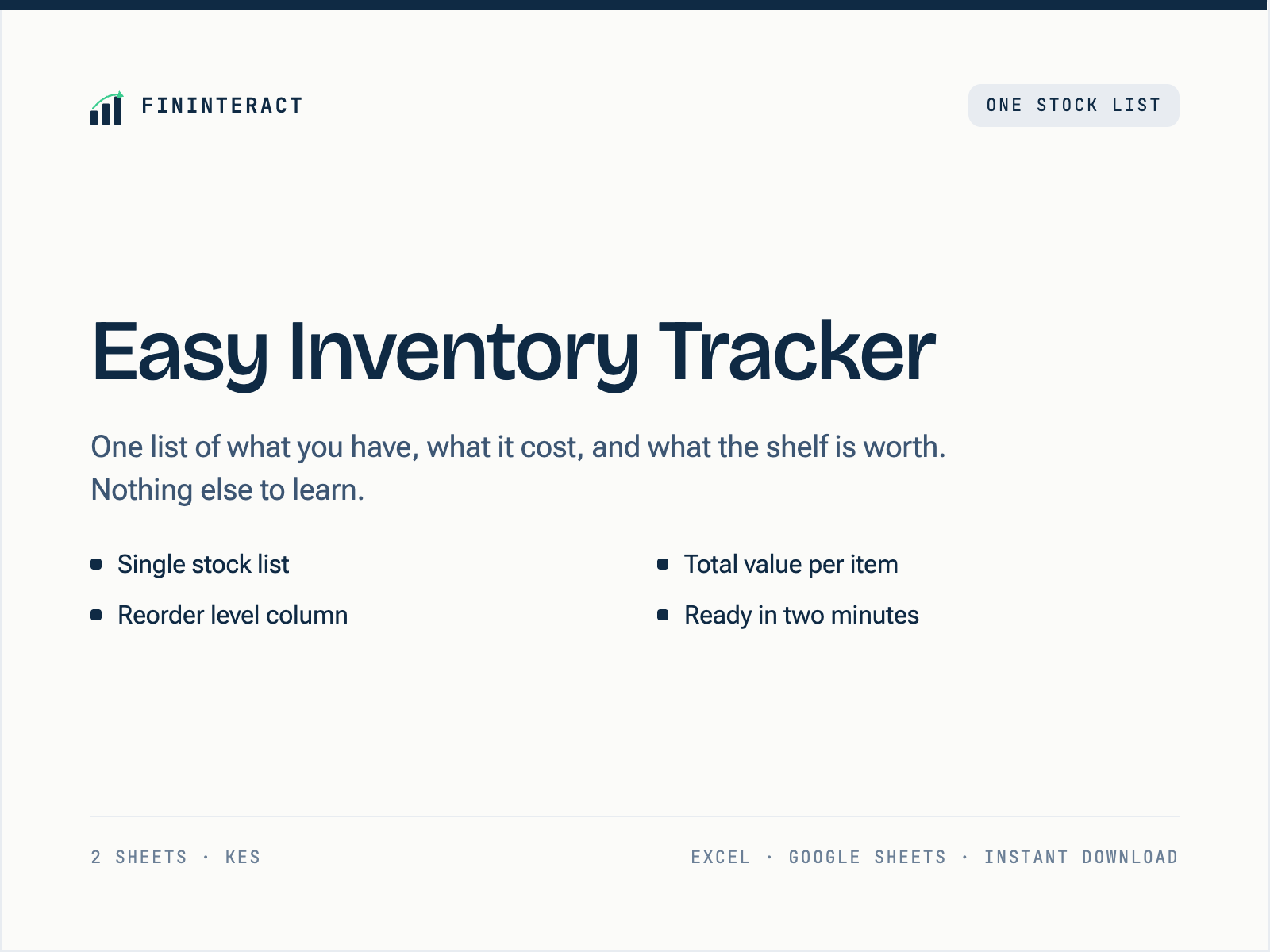 Easy Inventory Tracker Spreadsheet thumbnail 2