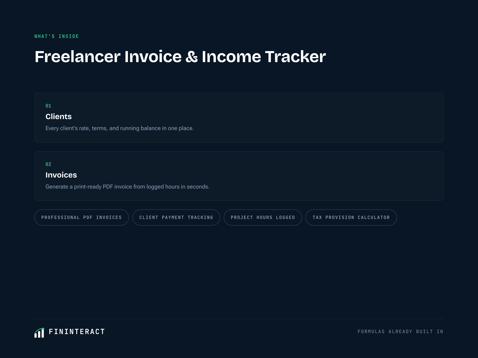 Freelancer Invoice & Income Tracker spreadsheet preview