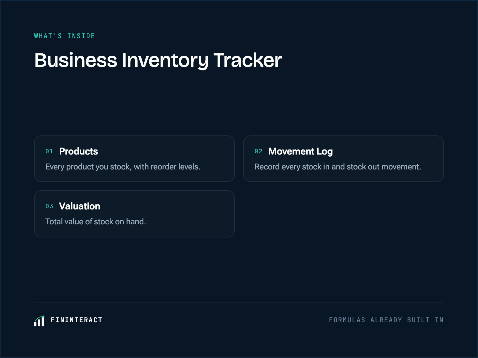 Business Inventory Tracker spreadsheet preview