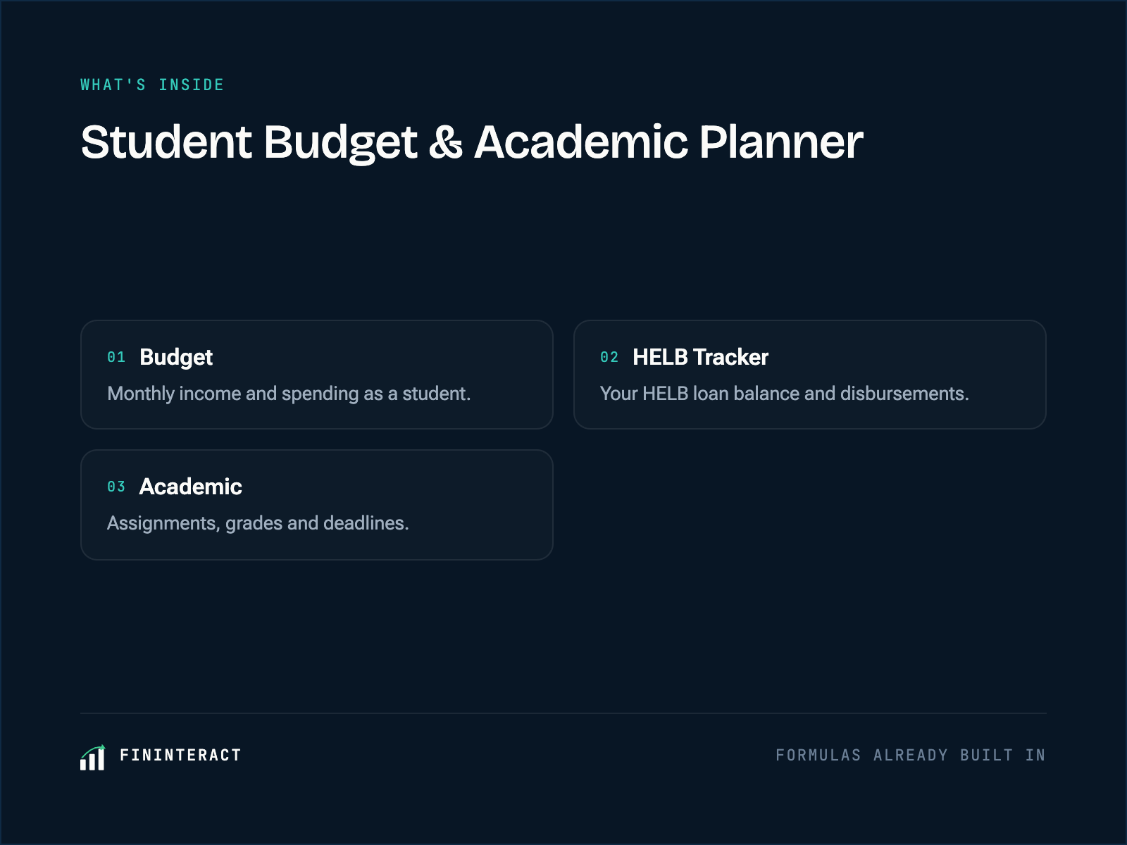 Student Budget & Academic Planner spreadsheet preview
